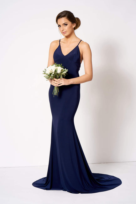 Navy Cross Back Maxi Bridesmaid Dress [product_collection] - Club L London ClubL