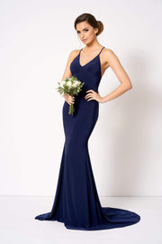 Navy Cross Back Maxi Bridesmaid Dress [product_collection] - Club L London ClubL