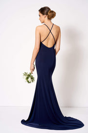 Navy Cross Back Maxi Bridesmaid Dress [product_collection] - Club L London ClubL