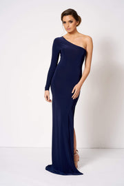 Navy One Shoulder Bridesmaid Maxi Dress [product_collection] - Club L London ClubL