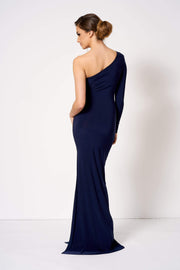 Navy One Shoulder Bridesmaid Maxi Dress [product_collection] - Club L London ClubL