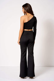 Black High Waisted Flare Trouser Co-Ord [product_collection] - Club L London ClubL