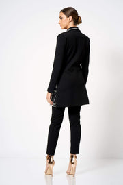 Black Pearl Embellished Long Line Blazer Jacket [product_collection] - Club L London ClubL