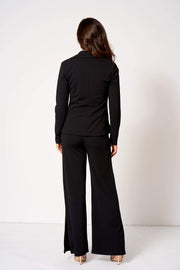 Black High Waisted Side Split Trousers [product_collection] - Club L London ClubL