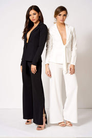 White Tie Front Plunge Tailored Blazer [product_collection] - Club L London ClubL