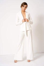 White Tie Front Plunge Tailored Blazer [product_collection] - Club L London ClubL