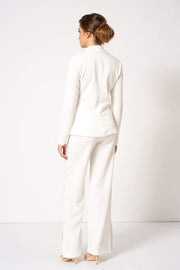 White Tie Front Plunge Tailored Blazer [product_collection] - Club L London ClubL