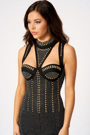 Black Embellished Split Maxi Dress [product_collection] - Club L London ClubL