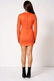 Orange Faux Suede Studded Mini Bodycon Dress [product_collection] - Club L London ClubL