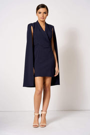 Navy Blue Cape Blazer Dress [product_collection] - Club L London ClubL