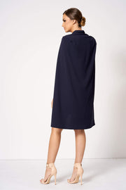 Navy Blue Cape Blazer Dress [product_collection] - Club L London ClubL