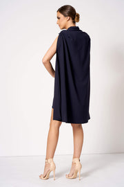Navy Blue Cape Blazer Dress [product_collection] - Club L London ClubL