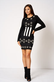 Black Embellished Star Mini Bodycon Dress [product_collection] - Club L London ClubL