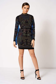 Black Embellished Tassel Mini Bodycon Dress [product_collection] - Club L London ClubL