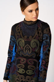 Black Embellished Tassel Mini Bodycon Dress [product_collection] - Club L London ClubL