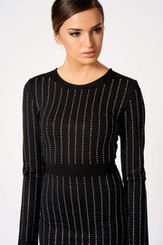Black Crystal Embellished Bodycon Midi Dress [product_collection] - Club L London ClubL