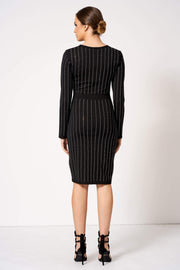 Black Crystal Embellished Bodycon Midi Dress [product_collection] - Club L London ClubL