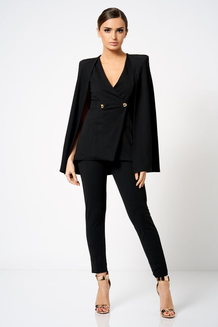 Black Tailored Co-ord Trousers - Club L London Girl Boss suit