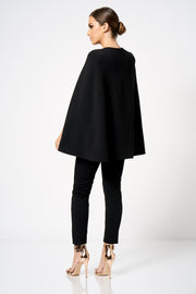 Black Double Breasted Cape Blazer Co-ord - Club L London Girl Boss suit
