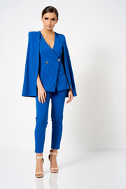 Blue Tailored Co-ord Trousers - Club L London Girl Boss suit
