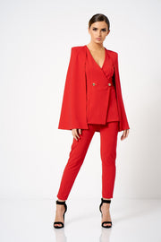 Red Tailored Co-ord Trousers - Club L London Girl Boss Suit