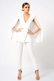White Tailored Co-Ord Trousers - Club L London  Girl Boss Suit