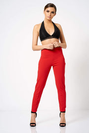 Red Tailored Co-ord Trousers - Club L London Girl Boss Suit