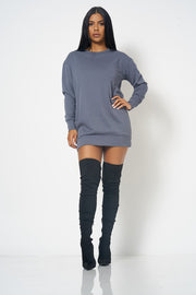 Grey Sweatshirt Dress