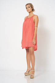 Coral Strap Detail Swing Dress