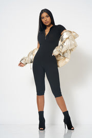 Metallic Gold Puffer Jacket [product_collection] - Club L London ClubL