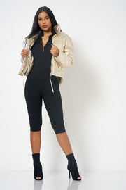 Metallic Gold Puffer Jacket [product_collection] - Club L London ClubL