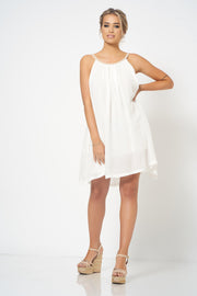 White Strap Detail Swing Dress