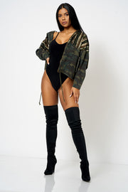 Camo Sequin Detail Hooded Denim Jacket [product_collection] - Club L London ClubL