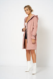 Pink Hooded Parker Jacket [product_collection] - Club L London ClubL