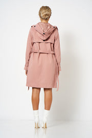 Pink Hooded Parker Jacket [product_collection] - Club L London ClubL