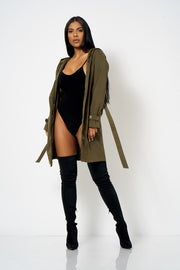 Khaki Hooded Parker Jacket [product_collection] - Club L London ClubL