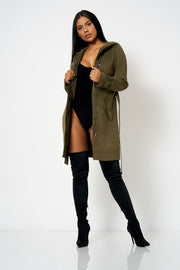Khaki Hooded Parker Jacket [product_collection] - Club L London ClubL