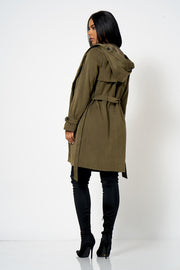 Khaki Hooded Parker Jacket [product_collection] - Club L London ClubL