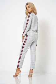 Grey Stripe Detail Checked Co-Ord Box Top [product_collection] - Club L London ClubL