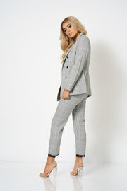 Grey Checked Double Breasted Blazer Co-Ord [product_collection] - Club L London ClubL