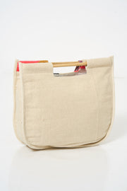 Pink Chevron Pom Pom Beach Bag