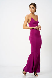 Violet Strappy Plunge Maxi Dress