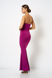 Violet Strappy Plunge Maxi Dress