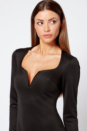 Black Long Sleeve Mini Bodycon Dress [product_collection] - Club L London ClubL