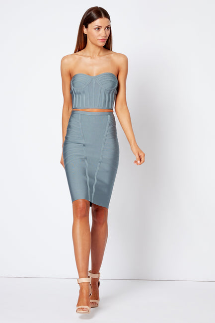 Grey Bandage Midi Pencil Skirt Co-ord [product_collection] - Club L London ClubL