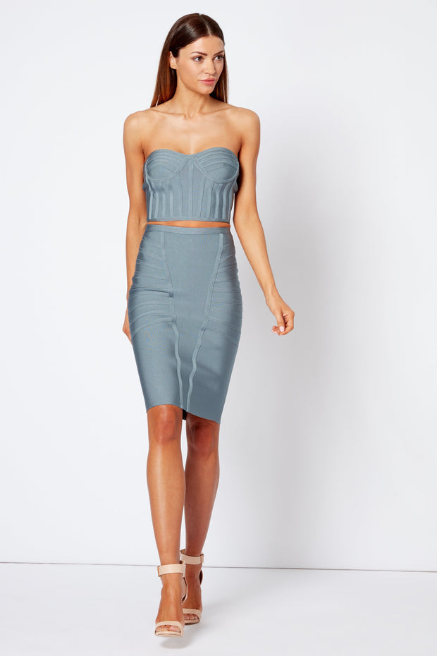 Grey Bandage Midi Pencil Skirt Co-ord [product_collection] - Club L London ClubL