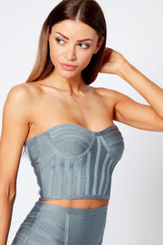 Grey Bandage Bralette Top Co-ord [product_collection] - Club L London ClubL