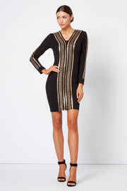 Black V Plunge Chain Bodycon Mini Dress [product_collection] - Club L London ClubL