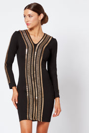 Black V Plunge Chain Bodycon Mini Dress [product_collection] - Club L London ClubL