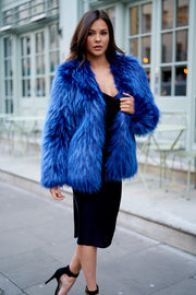 Blue Faux Fur Coat [product_collection] - Club L London ClubL